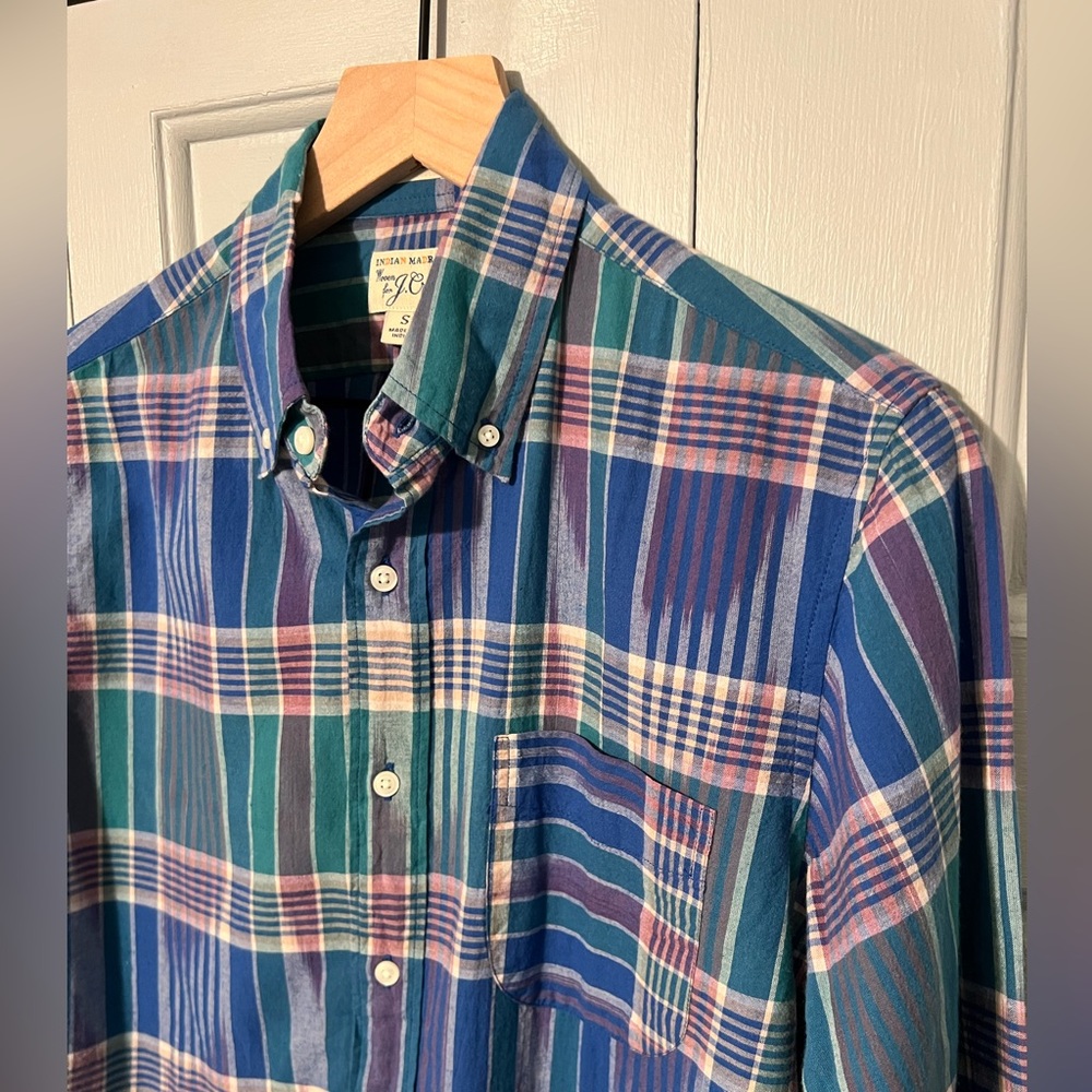 J. Crew Men’s Slim Fit size Small Madras Button-Down